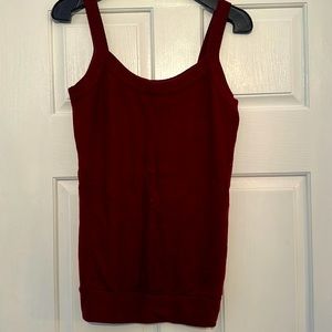 Three Dots sweater knit tank red large NWOT